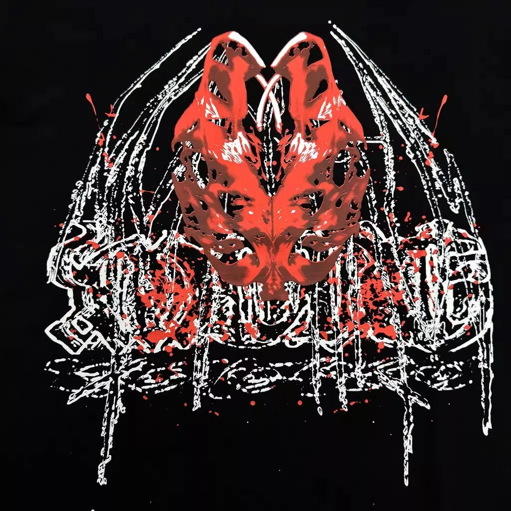 Black Statement Abstract Lettering Graphic Tee