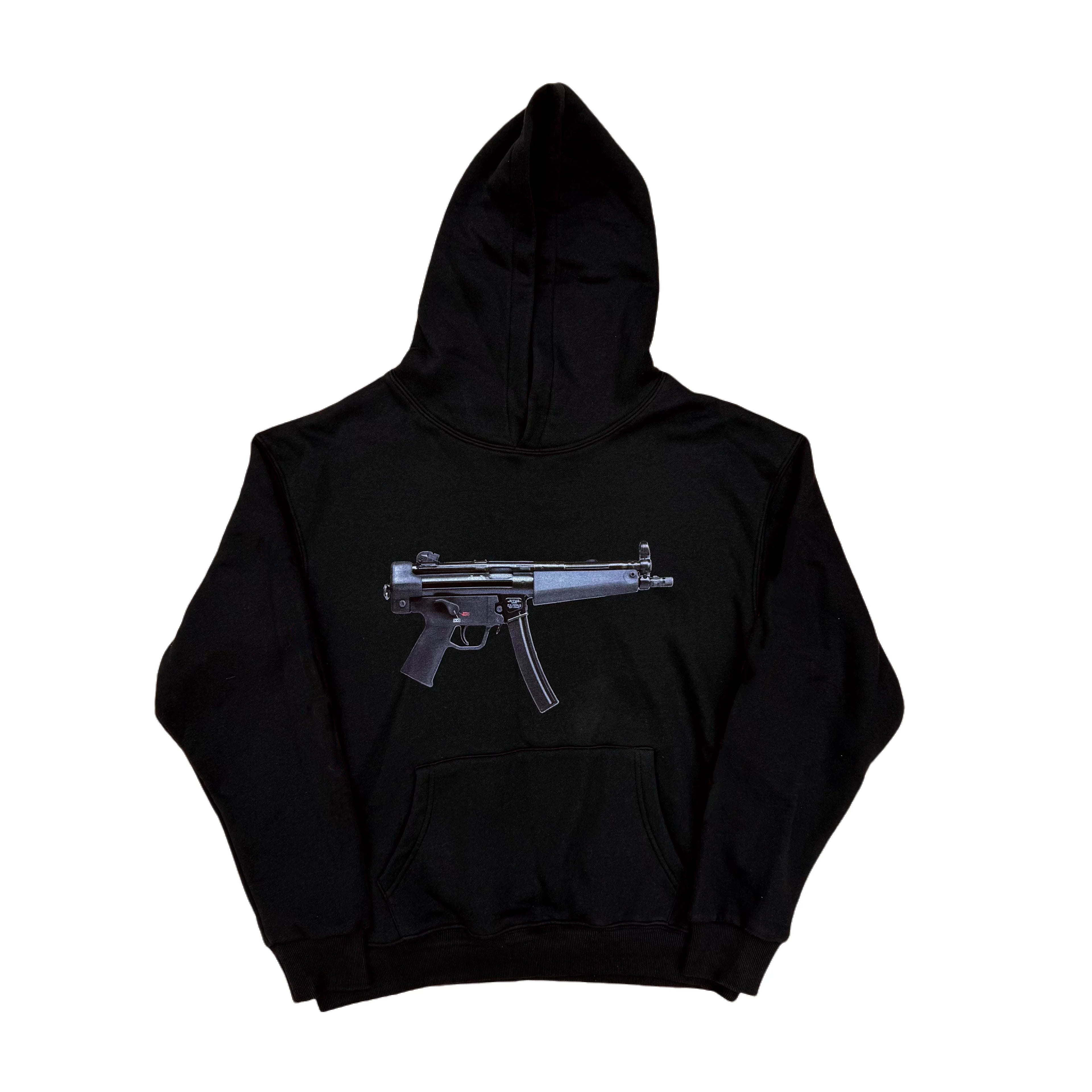 Black Smg Submachine Gun Graphic Hoodie