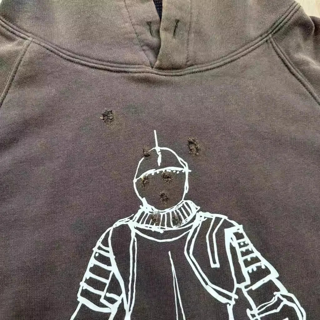 Charcoal Knight Graphic Zip Hoodie
