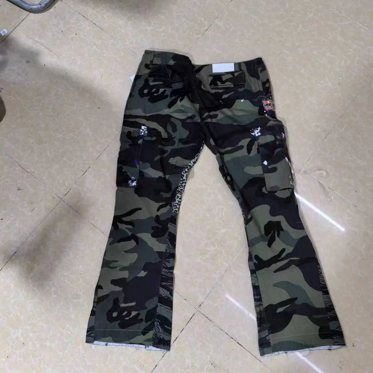Beige Camouflage Leopard Tactical Cargo Pants
