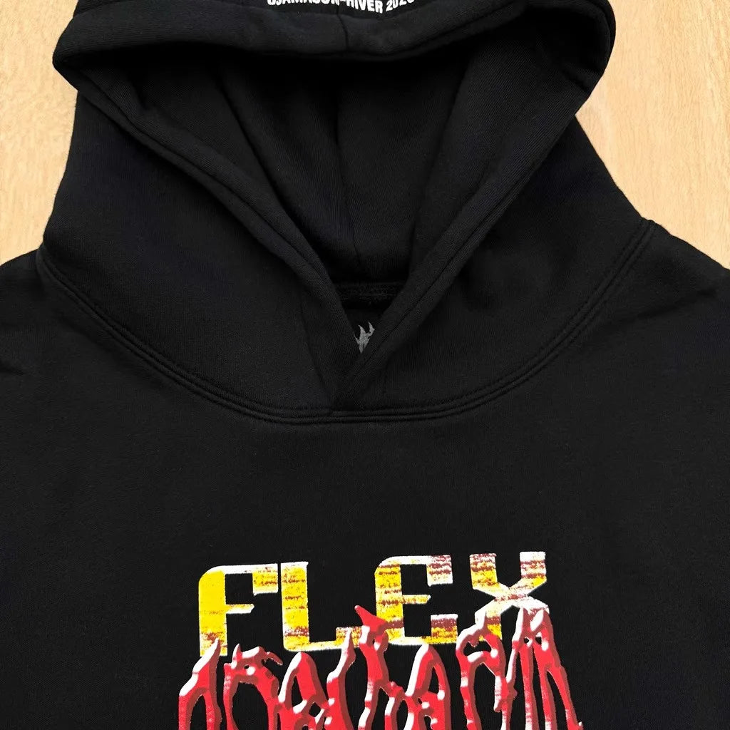 Black Flexmusix Graphic Hoodie