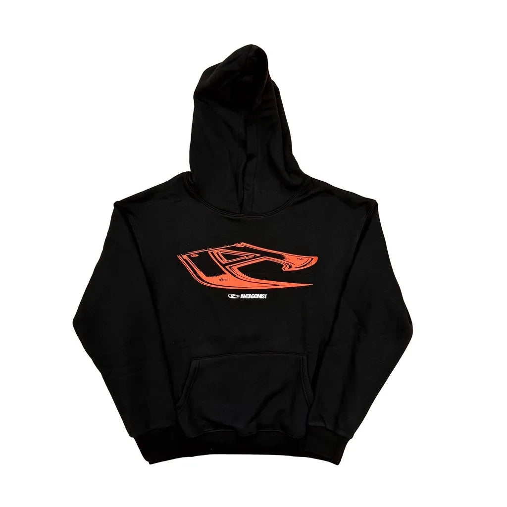 Black Cross Bold Print Graphic Hoodie