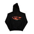 Black Cross Bold Print Graphic Hoodie