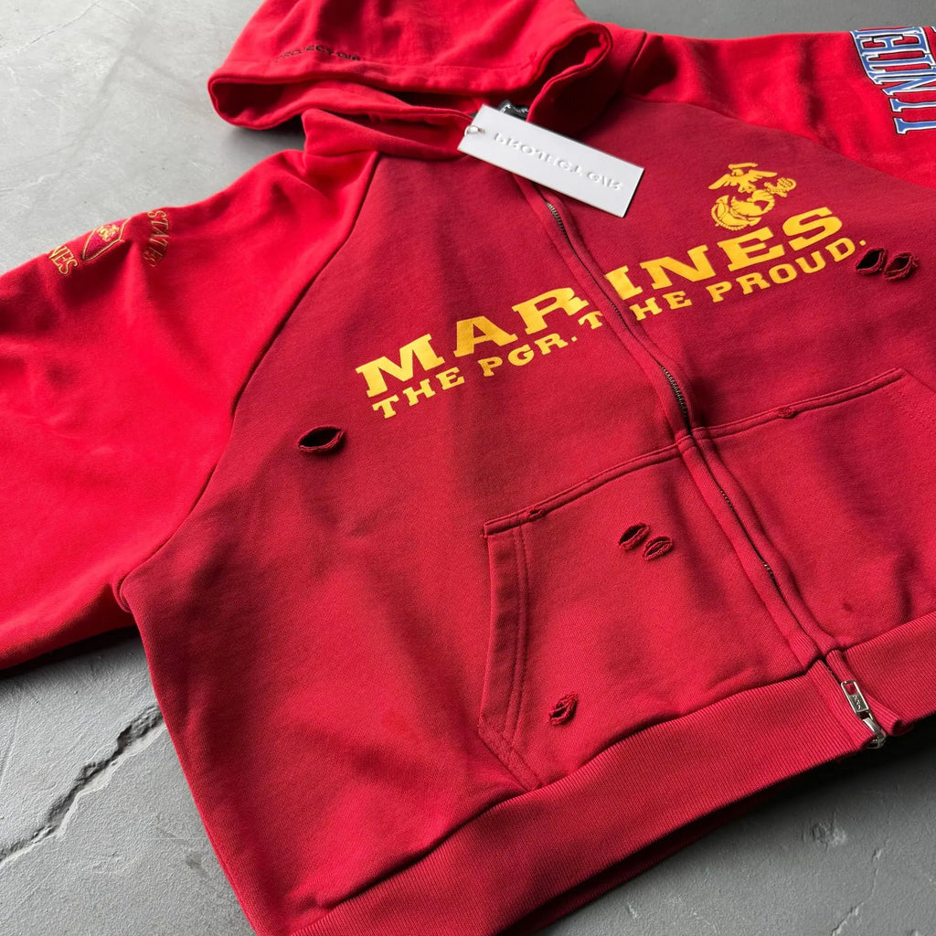 Red Marines Graphic Hoodie
