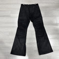 Beige Coating Waxed Motorcycle Graphic Jeans