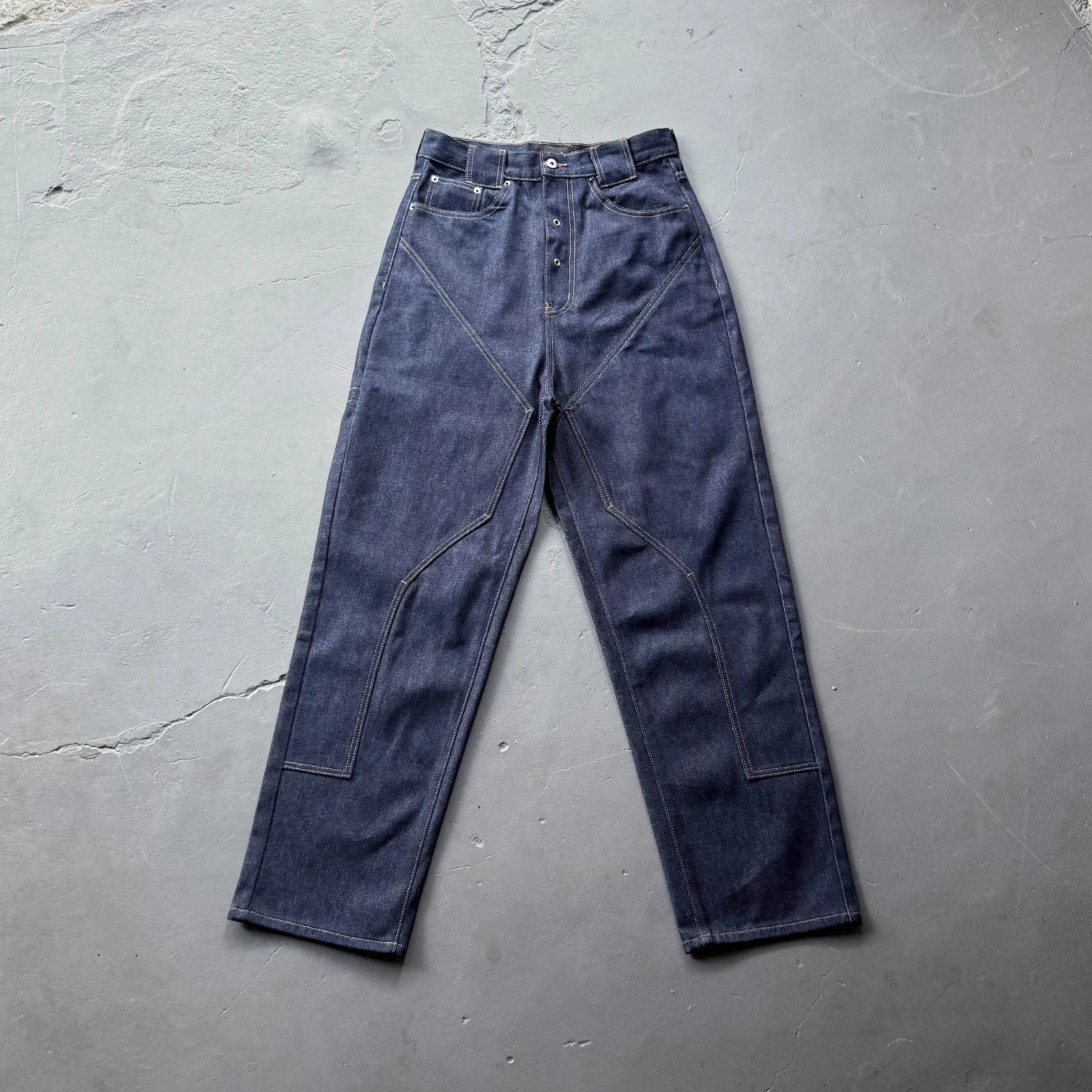 White Statement Straight-Leg Jeans