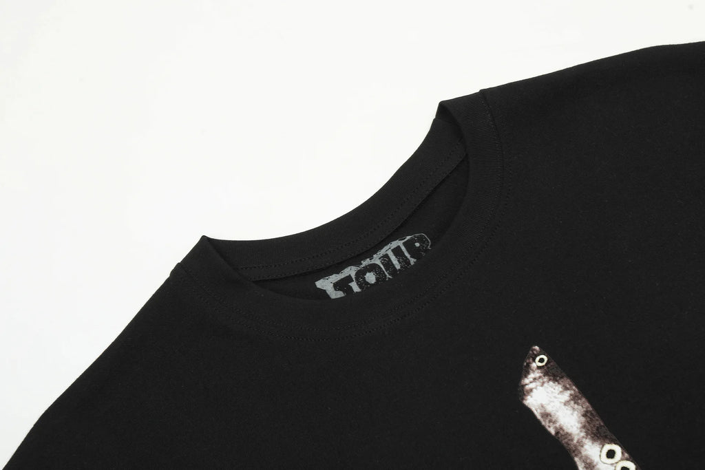 Black Statement Abstract Emblem Graphic Tee