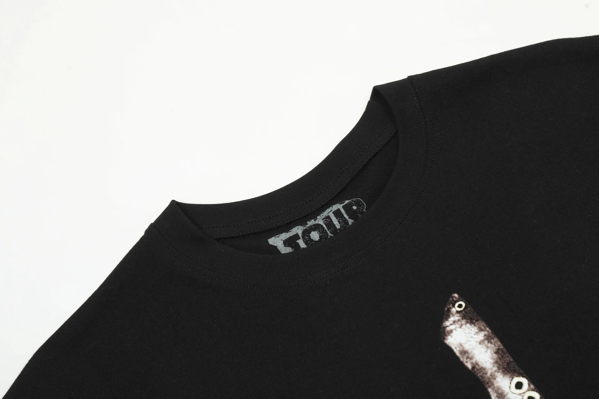 Black Statement Abstract Emblem Graphic Tee