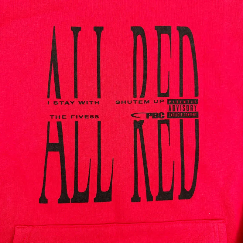 Parental Advisory Red Graphic Hoodie