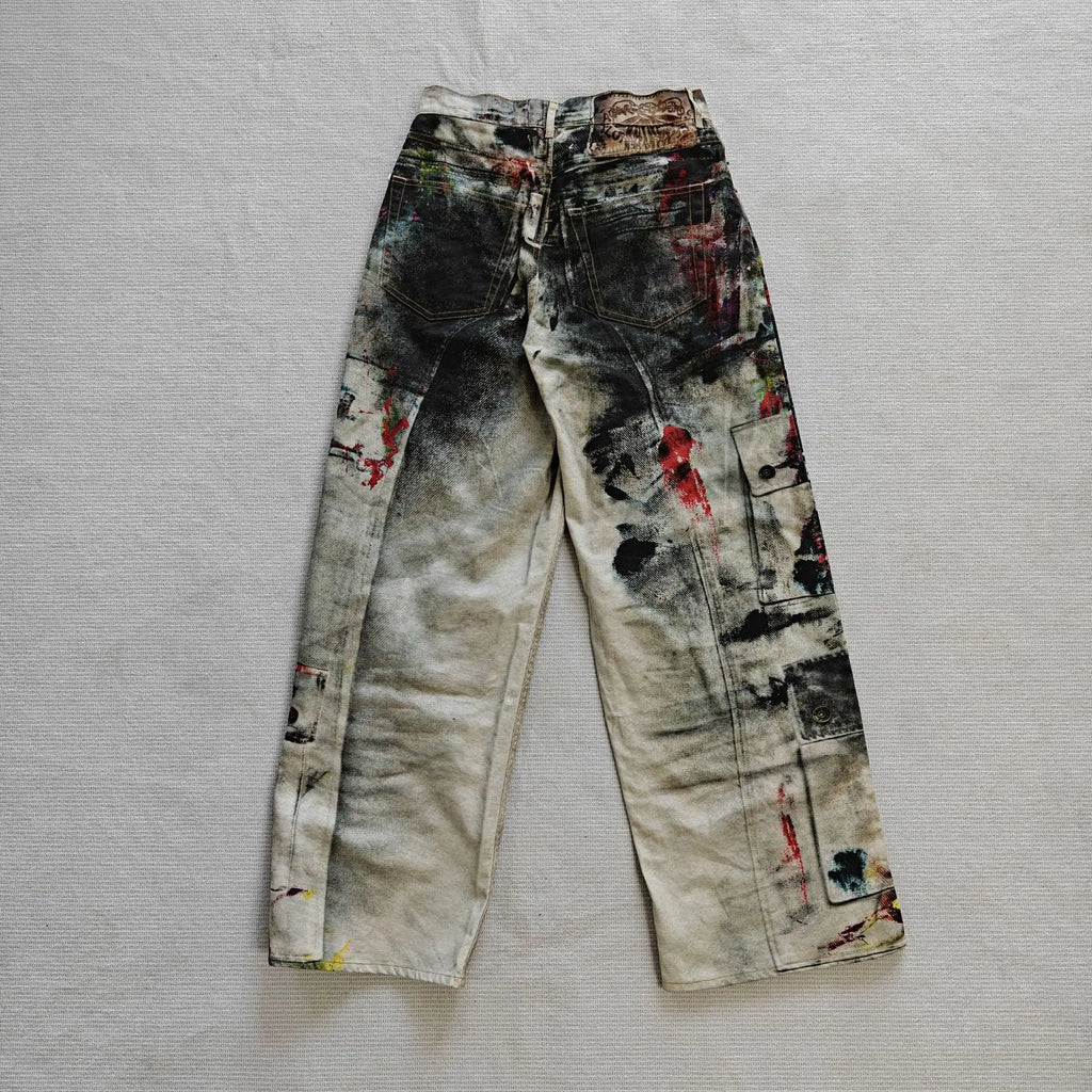 Beige Candy Ink Straight-Leg Jeans