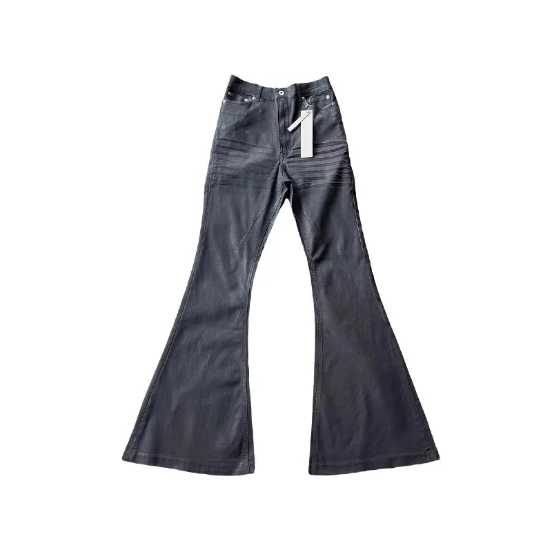 Black Bold Print Straight-Leg Jeans