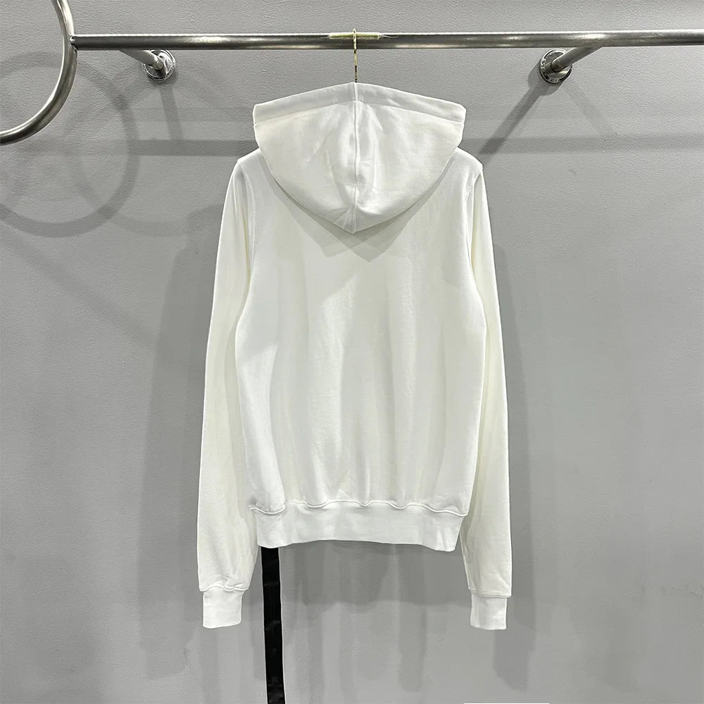 Beige Four Graphic Zip Hoodie