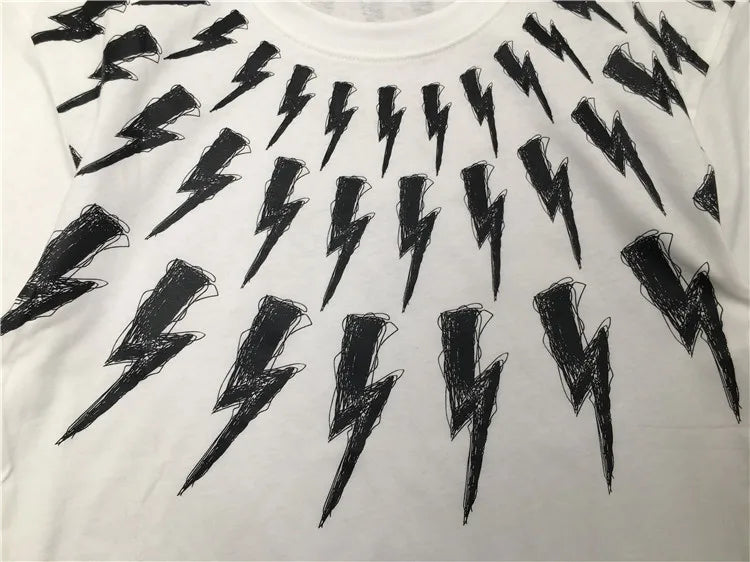 Black Graffiti Thunderbolt Graphic Tee