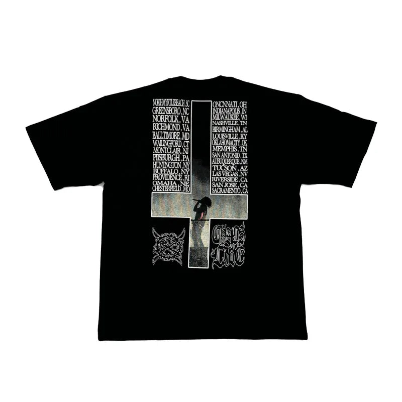 Black Leg Bold Print Graphic Tee