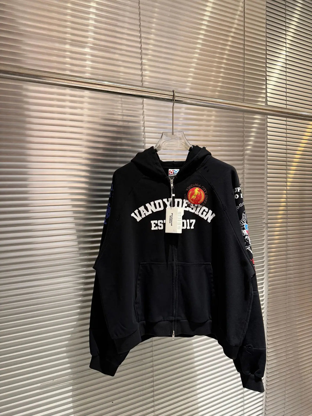 Black Bold Print Graphic Hoodie