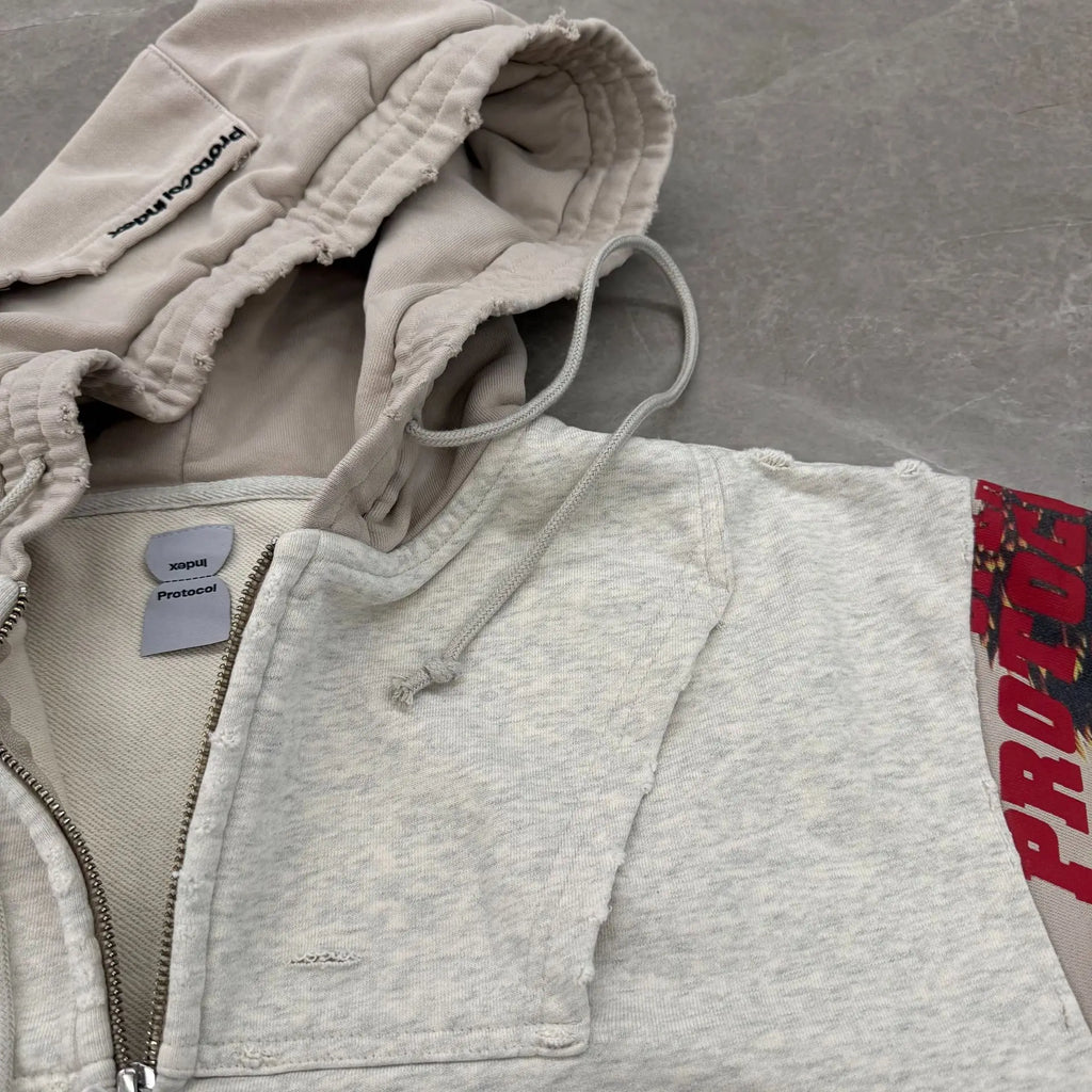 Beige Virginia Graphic Hoodie
