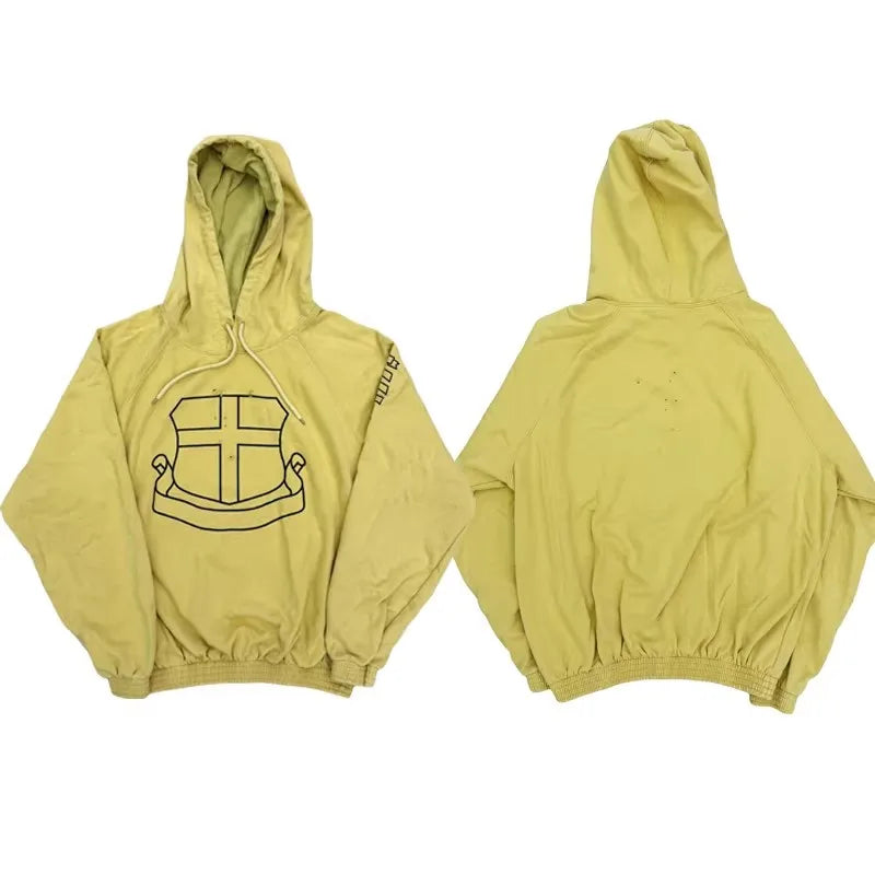 Yellow Shield Face Graphic Hoodie
