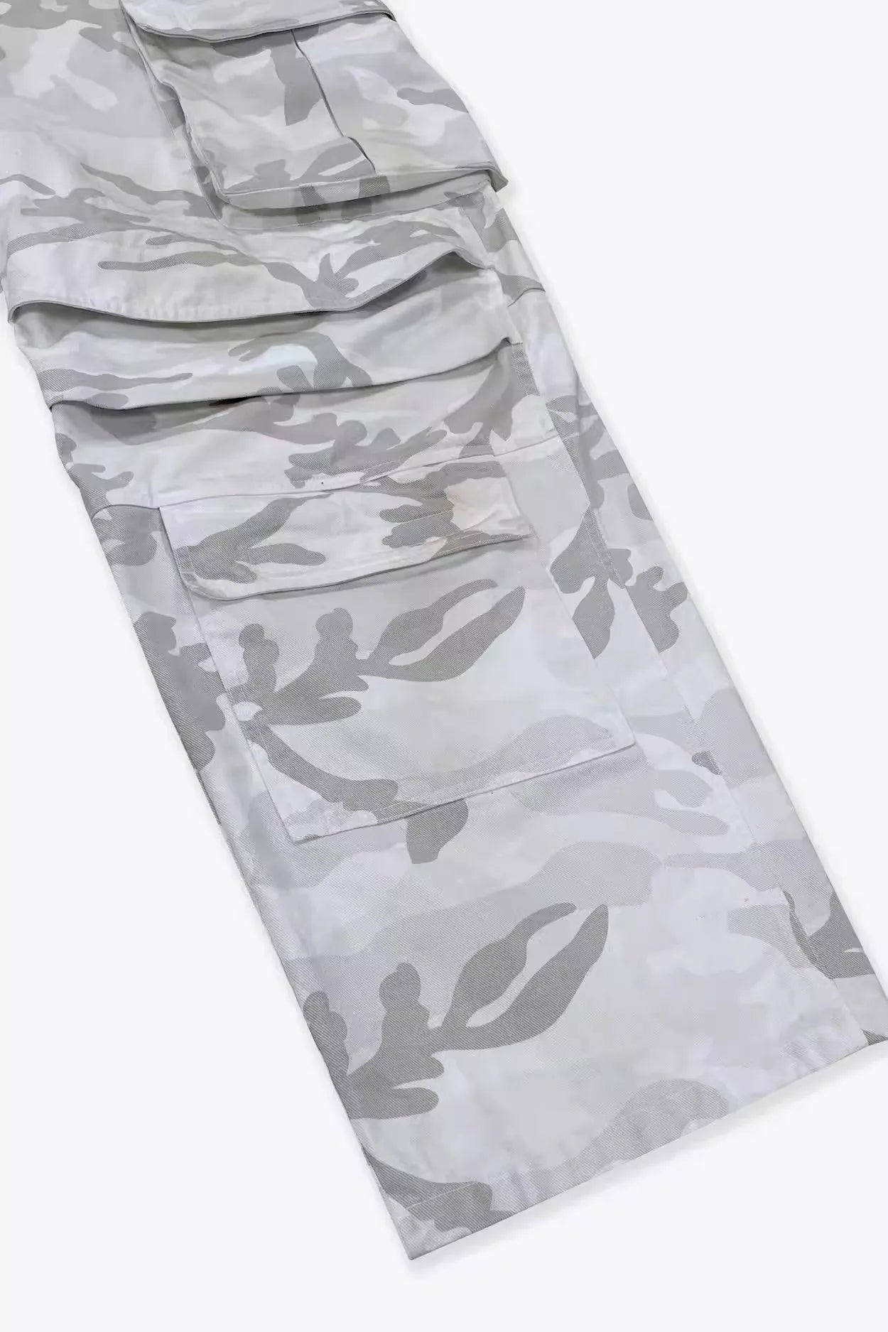White Snow Camo Camouflage Graphic Jeans