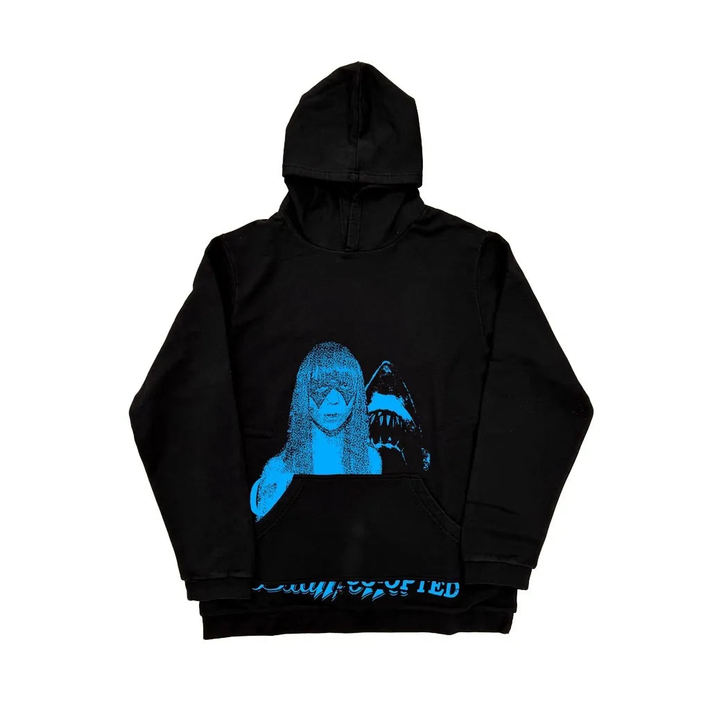 Black Raf Shark Consumed Graphic Hoodie