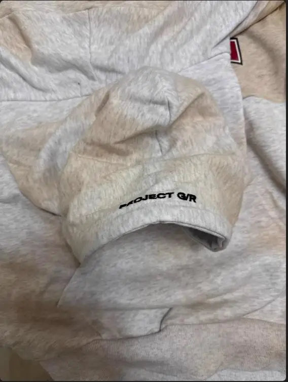 Beige Dirty Graphic Hoodie