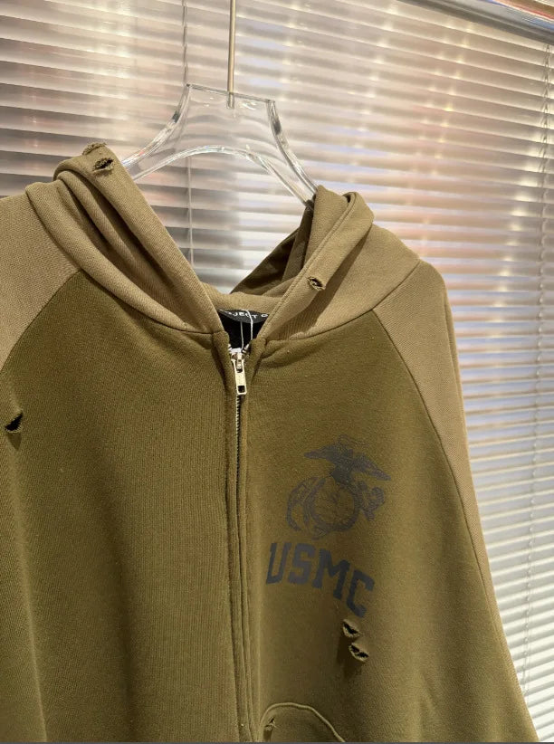 Green Marine Corps Graphic Hoodie