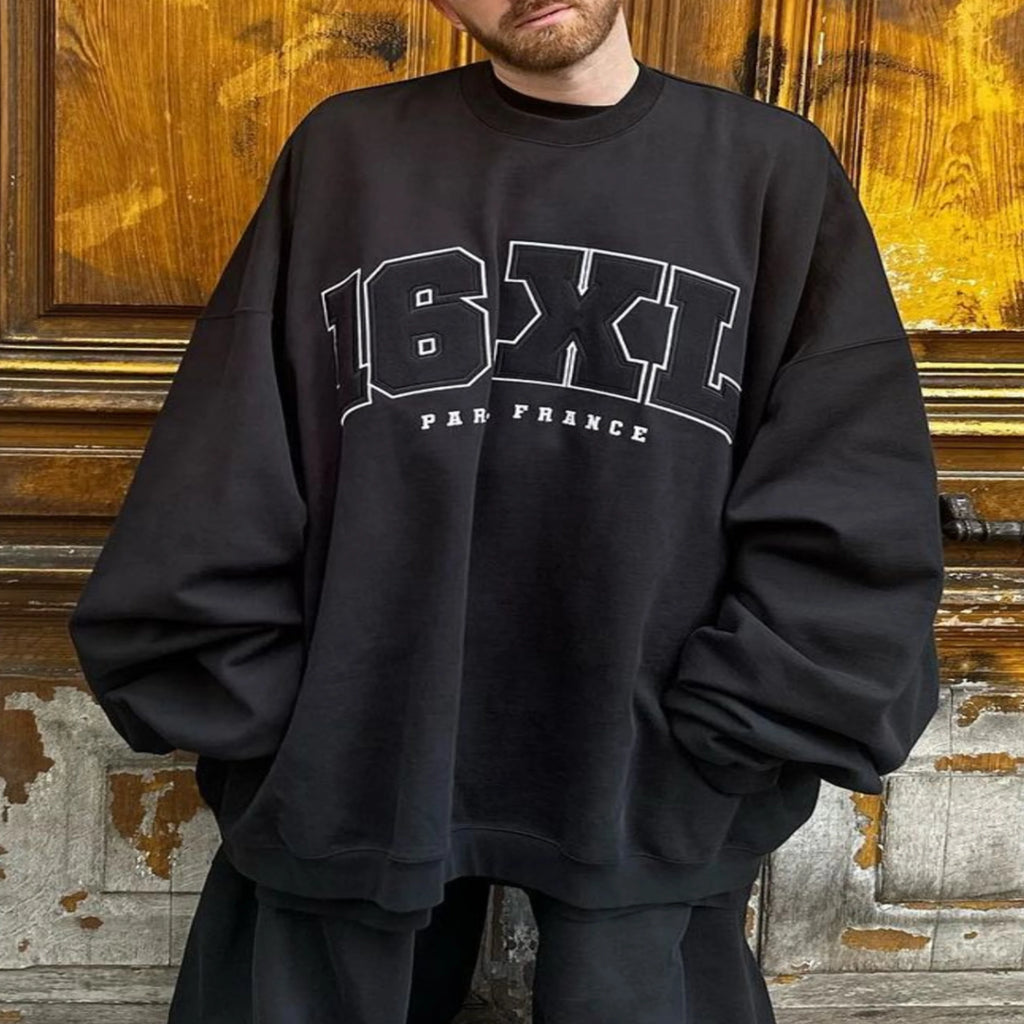 Navy Paris France Big Graphic Hoodie