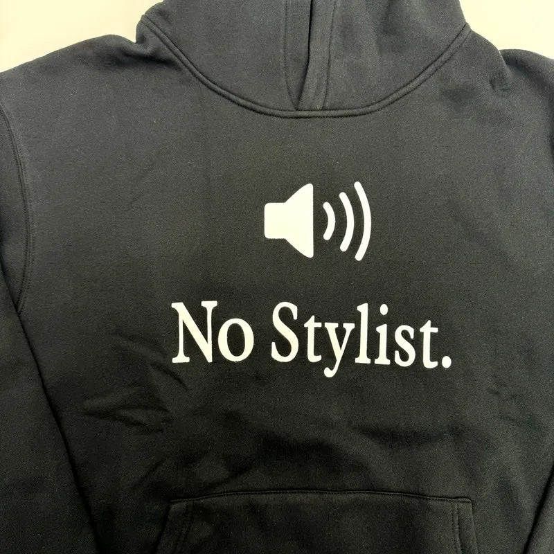 Black Nostylist Stylist Graphic Hoodie