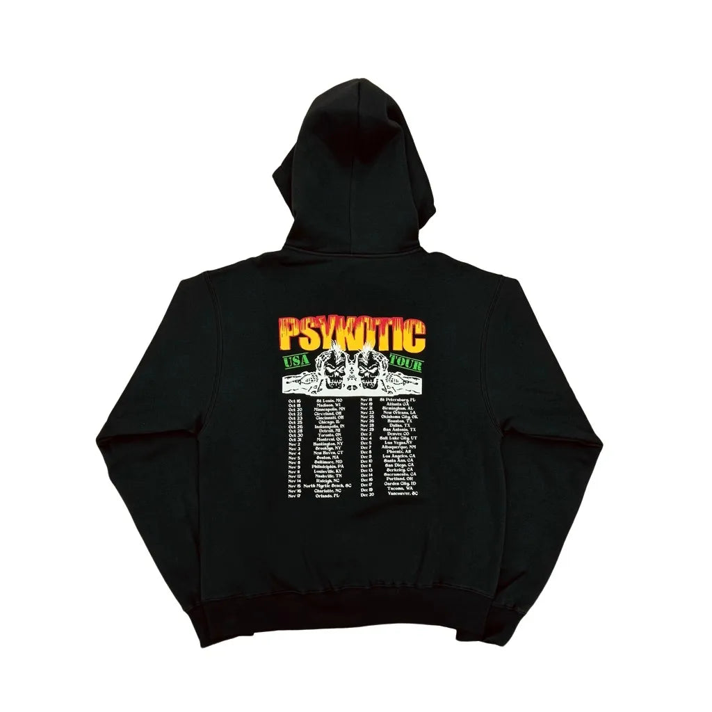 Black Psykotic Merchandise Cross Graphic Hoodie