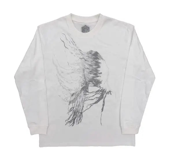 White Horse Sleeves Long-Sleeve Graphic Tee