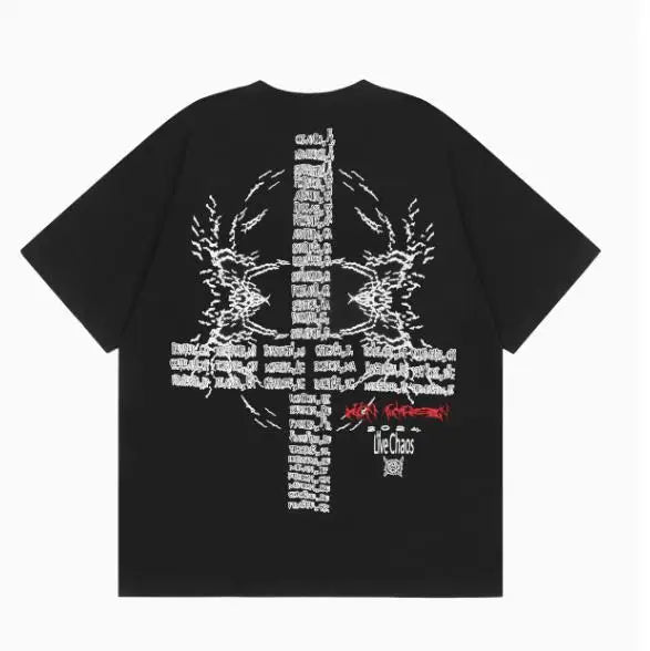 Black Statement Retro Illustration Graphic Tee