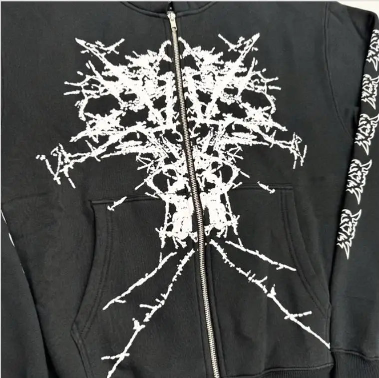 Black Hate Bold Artwork Graphic Hoodie