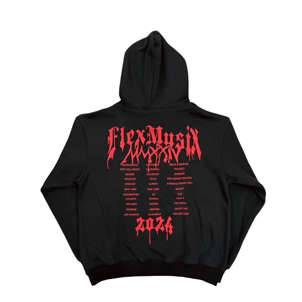 Black Flexmusix Graphic Hoodie