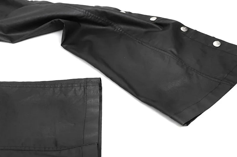 Charcoal Waxed Workwear Breasted Cargo Pants