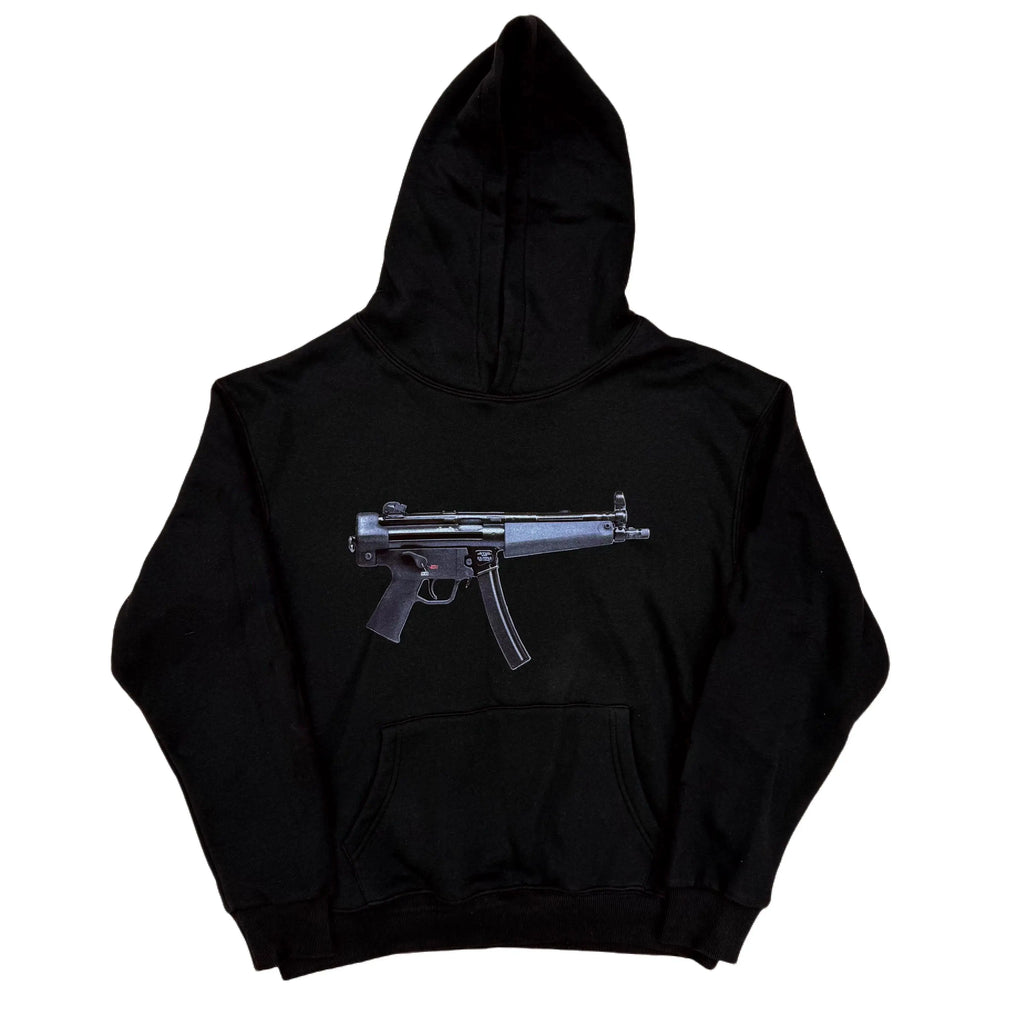 Black Smg Submachine Gun Graphic Hoodie