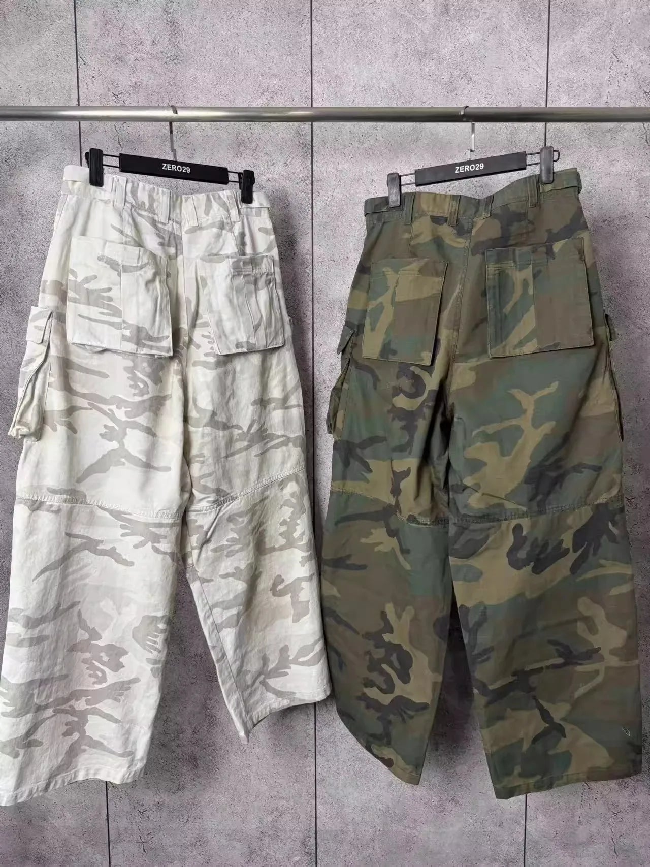 White Snow Camo Camouflage Graphic Jeans