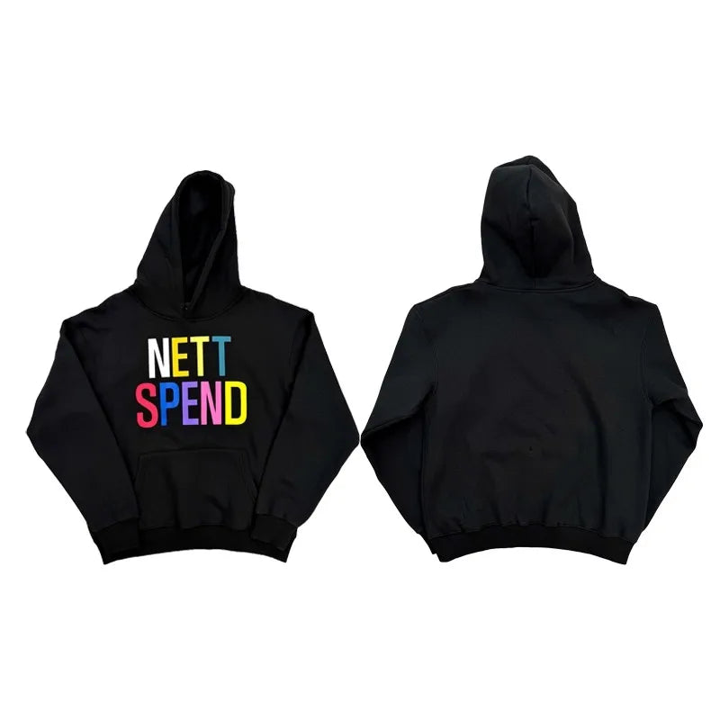 Black Hot Color Invert Graphic Hoodie