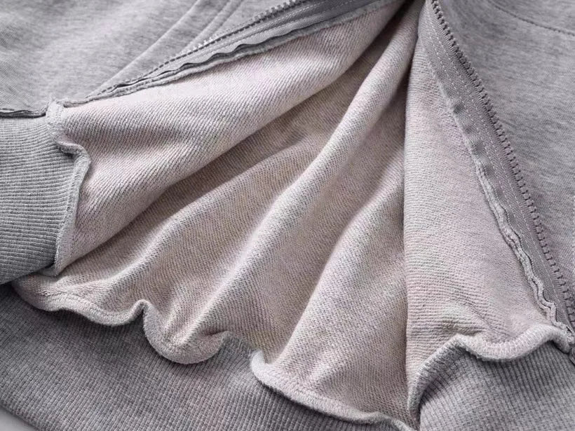 Beige Sznx China Graphic Zip Hoodie