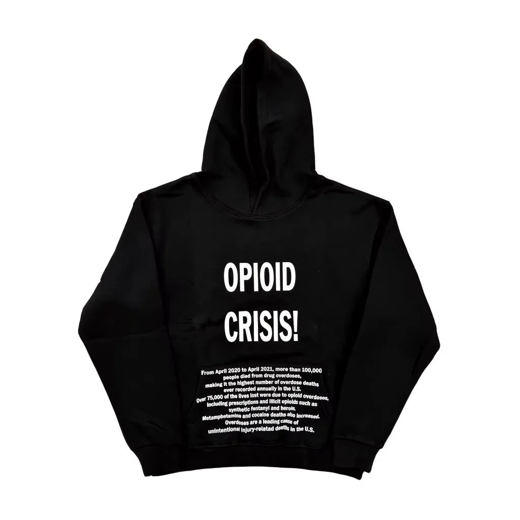 Black Antony Riddle Opioid Graphic Hoodie