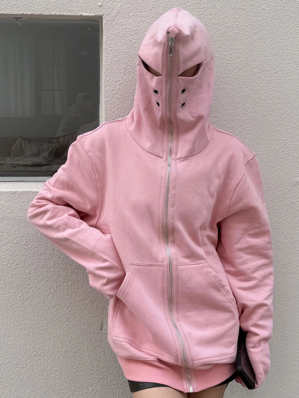 Black Four Graphic Zip Hoodie