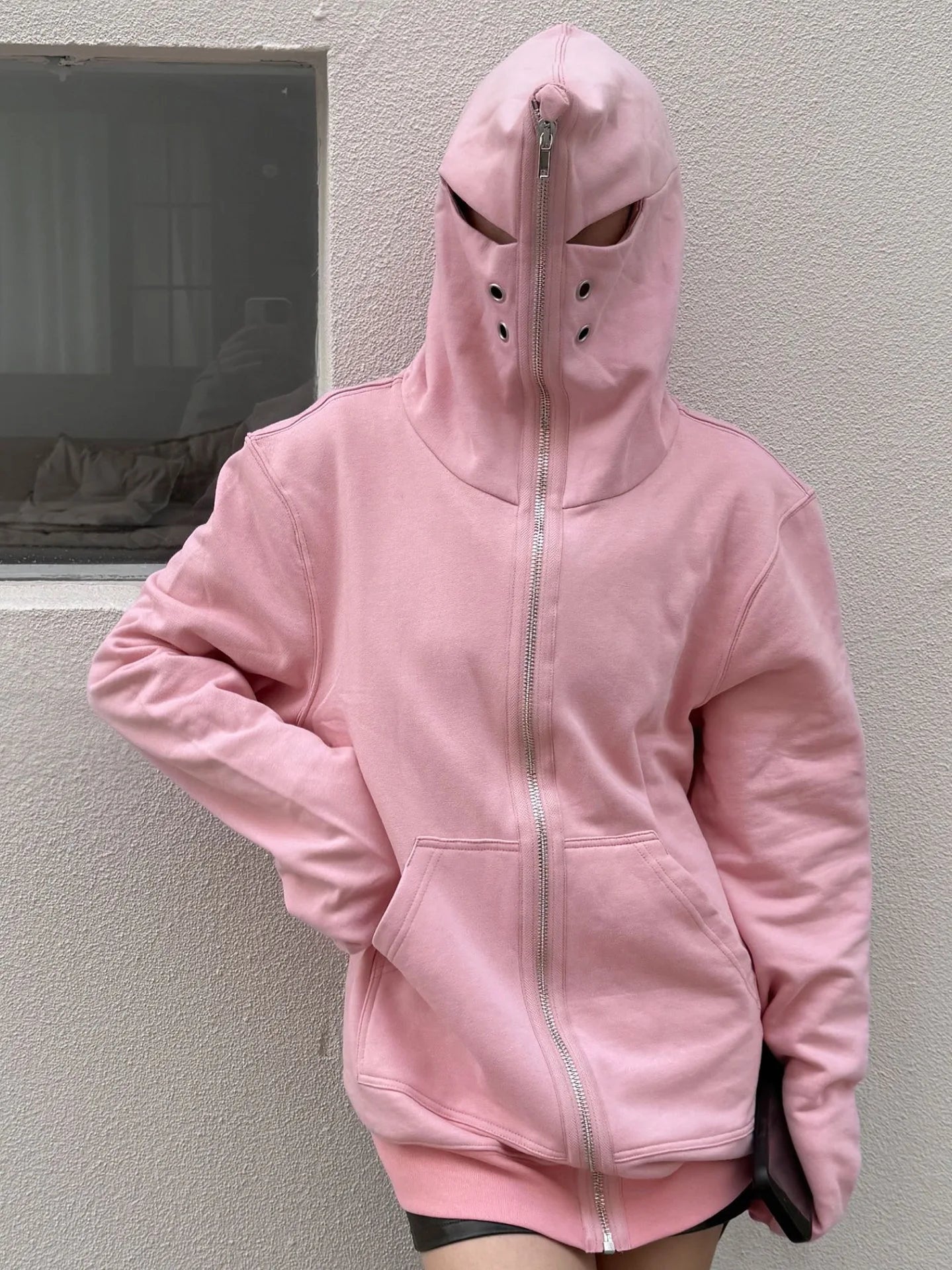 Black Four Graphic Zip Hoodie