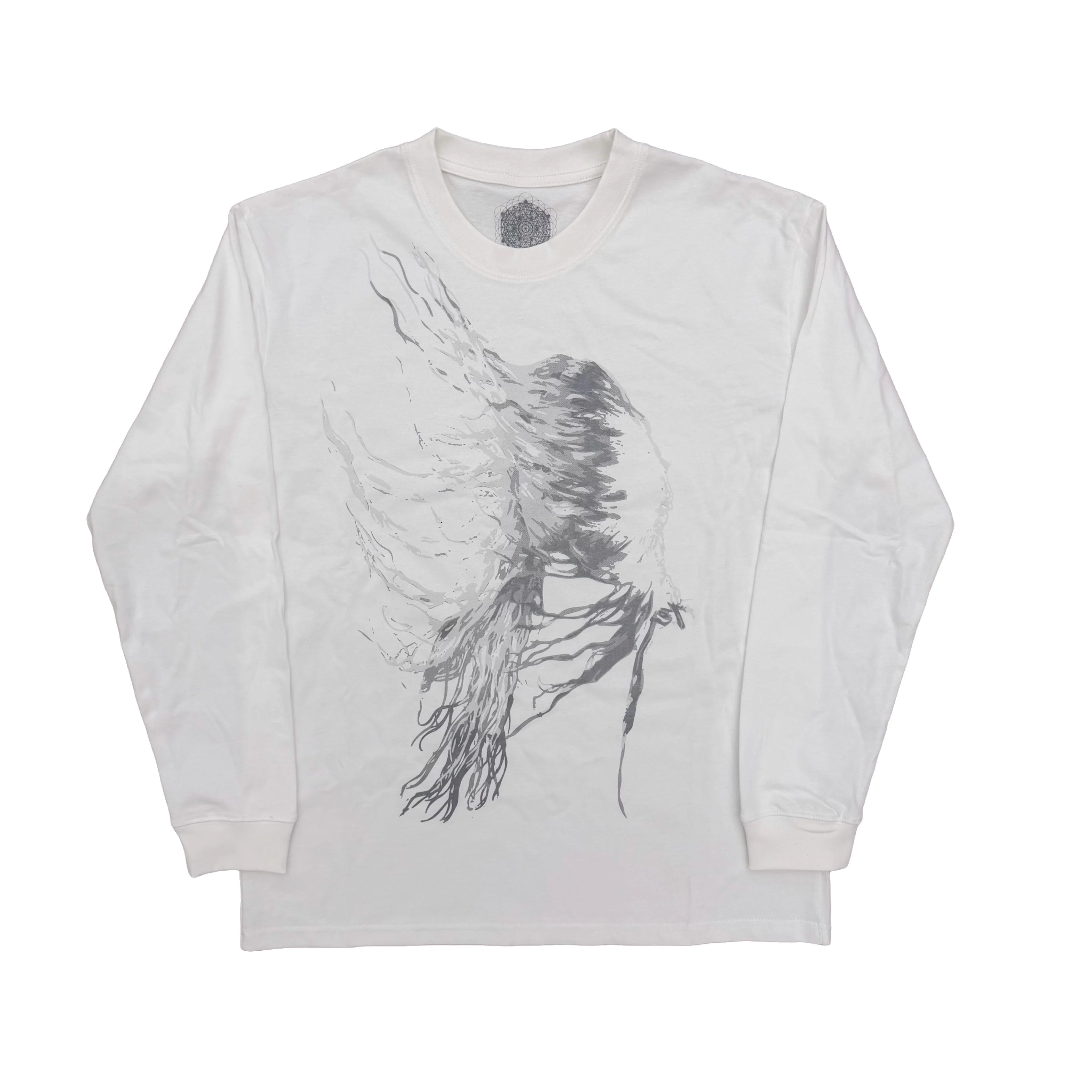 White Horse Sleeves Long-Sleeve Graphic Tee
