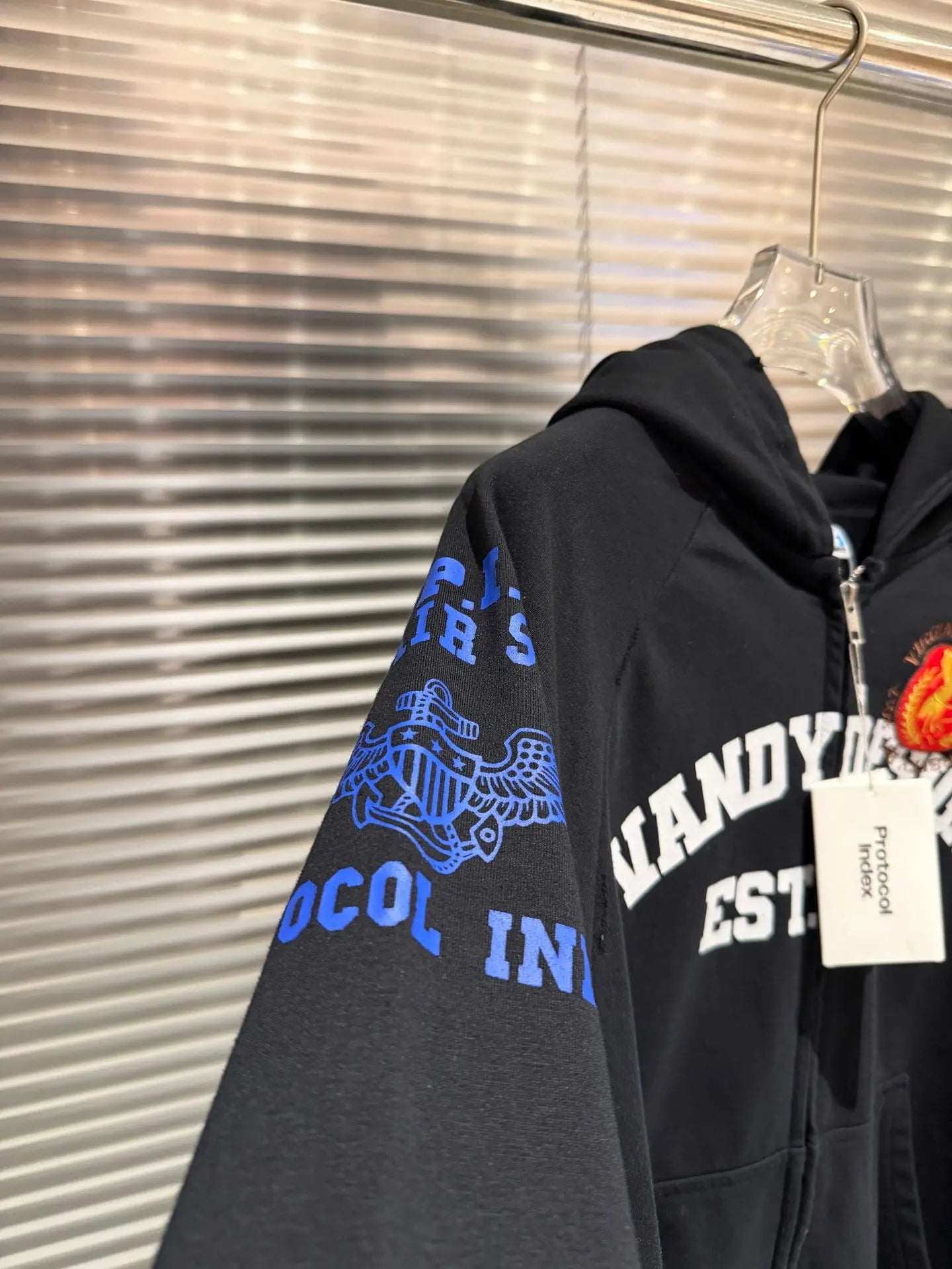 Black Bold Print Graphic Hoodie