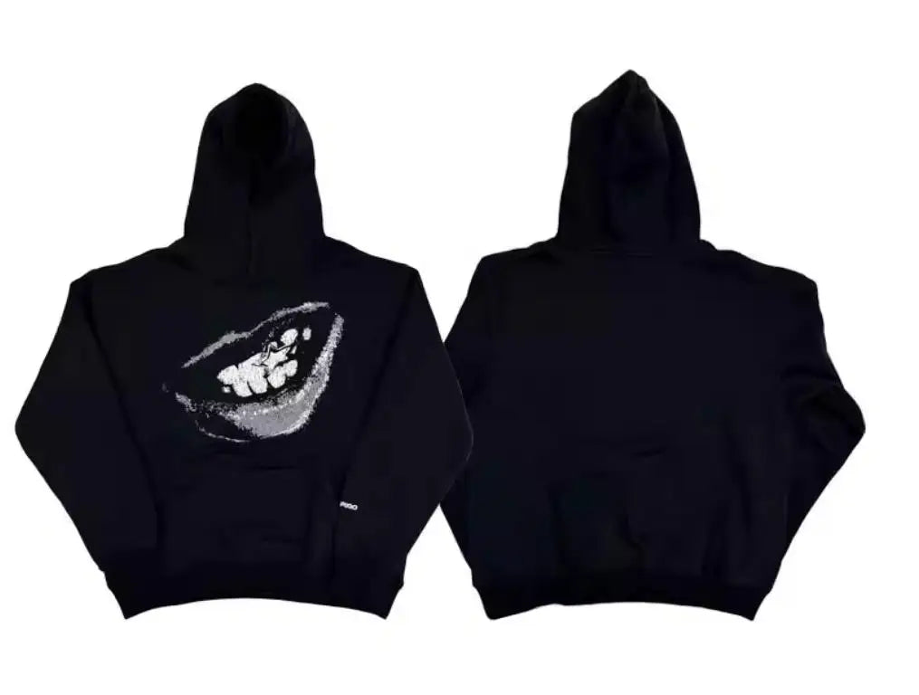 Black Alterego Pop Smile Graphic Hoodie