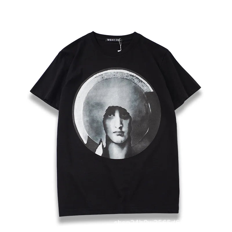 Black Virgin Mary Cross Graphic Tee