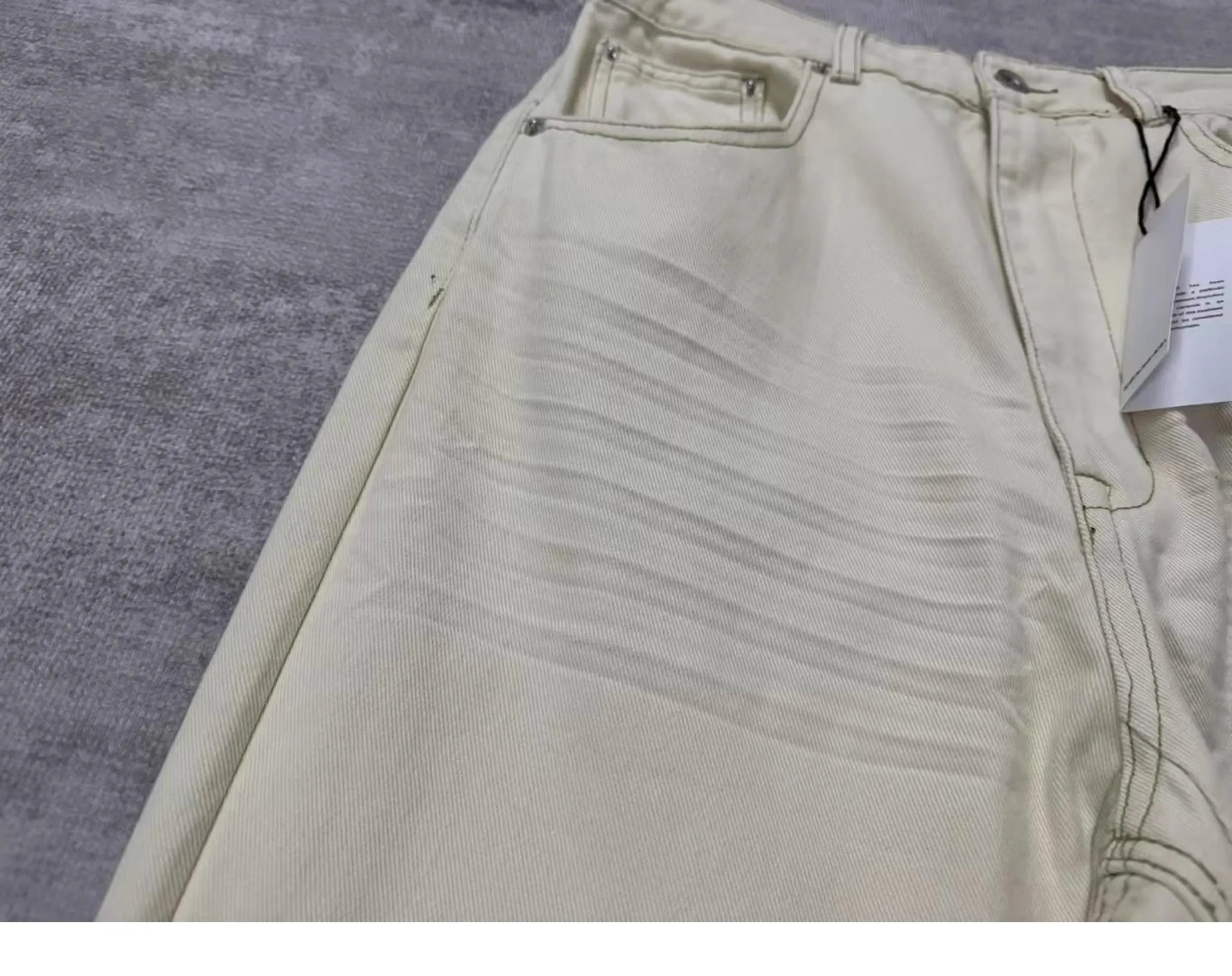 Gray Sand Straight-Leg Jeans