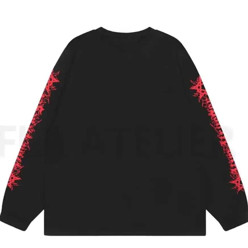 Black Statement Retro Print Graphic Tee
