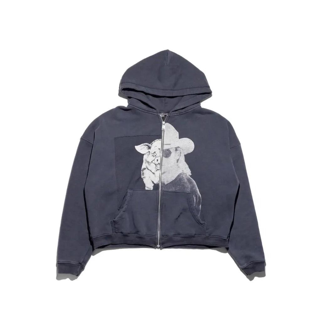 Charcoal Pig Hunter Complex Graphic Hoodie