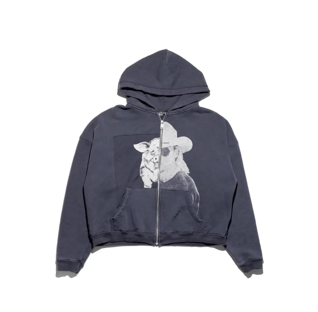 Charcoal Pig Hunter Complex Graphic Hoodie