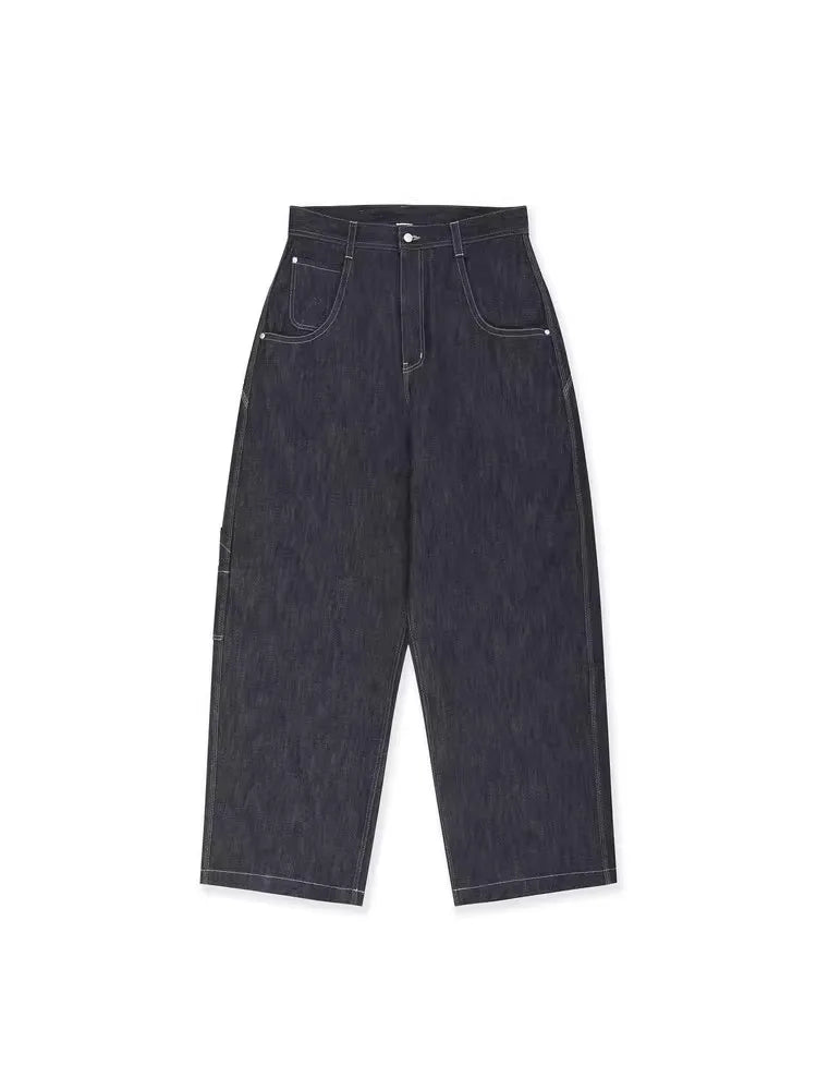 Charcoal Statement Bold Print Straight-Leg Jeans