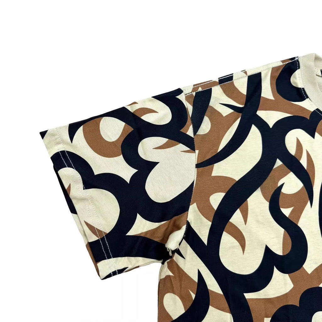 Black Tribal Heart Camo Graphic Tee